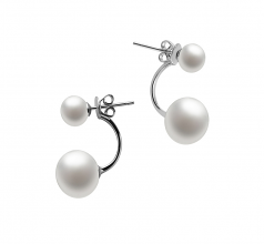 6-11mm di Perle Acqua Dolce Orecchini en Zelda Bianco
