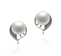 7-8mm di Perle Acqua Dolce Orecchini en Carina Bianco