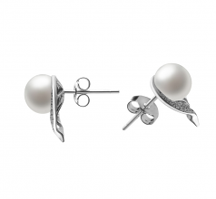 7-8mm di Perle Acqua Dolce Orecchini en Carina Bianco