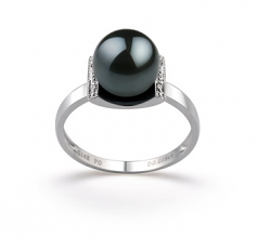 8-9mm Akoya Giapponese Anello en Francine Nero