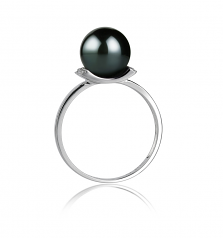 8-9mm Akoya Giapponese Anello en Francine Nero