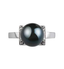 8-9mm Akoya Giapponese Anello en Francine Nero