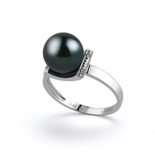 8-9mm Akoya Giapponese Anello en Francine Nero
