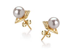 7-8mm Akoya Giapponese Orecchini en Catrina Bianco