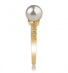 7.5-8mm Akoya Giapponese Anello en Anne Bianco