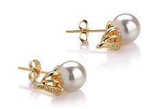8-9mm Akoya Giapponese Orecchini en Anastasia Bianco