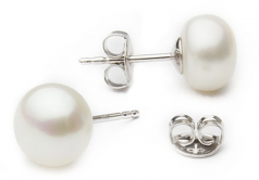 8-8.5mm di Perle Acqua Dolce Orecchini en Bianco