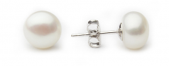 8-8.5mm di Perle Acqua Dolce Orecchini en Bianco