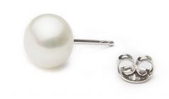 8-8.5mm AA Quality di Perle Acqua Dolce Orecchini in Bianco