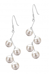 6-7mm di Perle Acqua Dolce Orecchini en Mickey Bianco