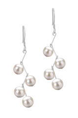 6-7mm di Perle Acqua Dolce Orecchini en Mickey Bianco