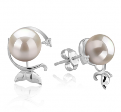 7-8mm Akoya Giapponese Orecchini en Misha Bianco