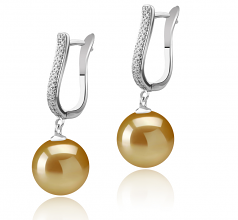 10-11mm Dei Mari del Sud Orecchini en Ophelia Oro
