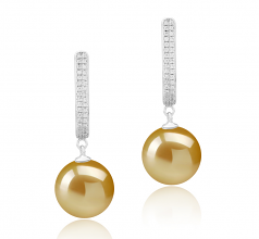10-11mm Dei Mari del Sud Orecchini en Ophelia Oro