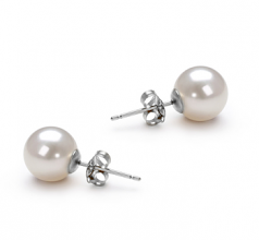 7-8mm di Perle Acqua Dolce Orecchini en Bianco