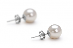 7-8mm di Perle Acqua Dolce Orecchini en Bianco