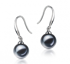 7-8mm di Perle Acqua Dolce Orecchini en Yoko Nero