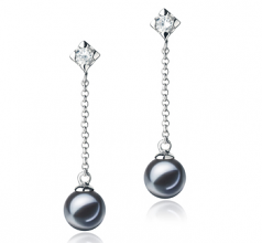 6-7mm di Perle Acqua Dolce Orecchini en Ingrid Nero