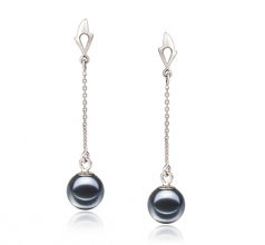 6-7mm di Perle Acqua Dolce Orecchini en Misha Nero