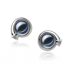 7-8mm AAAA Quality di Perle Acqua Dolce Orecchini in Angelina Nero