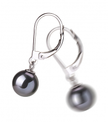 7-8mm di Perle Acqua Dolce Orecchini en Marcella Nero