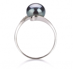 9-10mm di Perle Acqua Dolce Anello en Chantal Nero