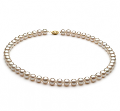 6.5-7.5mm di Perle Acqua Dolce Collana en Bianco