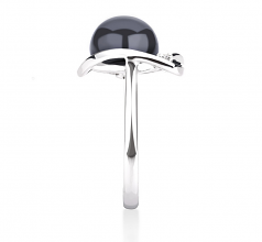 9-10mm di Perle Acqua Dolce Anello en Katie Cuore Nero
