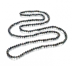 6-7mm di Perle Acqua Dolce Collana en Betty Nero