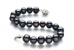 8-9mm A Quality di Perle Acqua Dolce Bracciale in Kaitlyn Nero