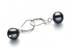 8-9mm di Perle Acqua Dolce Orecchini en Kaitlyn Nero