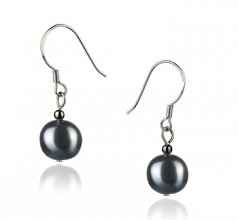 8-9mm di Perle Acqua Dolce Orecchini en Teresa Nero