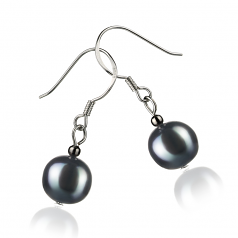 8-9mm di Perle Acqua Dolce Orecchini en Teresa Nero