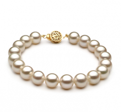 8-8.5mm di Perle Acqua Dolce Bracciale en Bianco