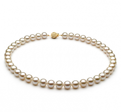 8-8.5mm di Perle Acqua Dolce Collana en Bianco