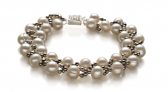 6-7mm di Perle Acqua Dolce Parure en Onda Bianco