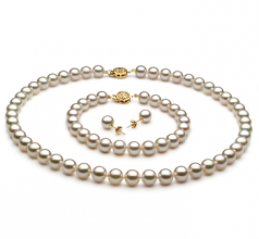 7.5-8mm Akoya Giapponese Parure en Bianco