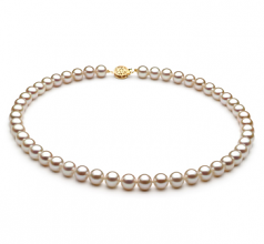 7-8mm di Perle Acqua Dolce Collana en Bianco