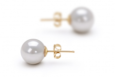 8.5-9mm Akoya Giapponese Orecchini en Bianco