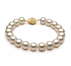 8-9mm di Perle Acqua Dolce Bracciale en Bianco