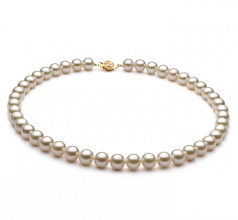 8-9mm di Perle Acqua Dolce Collana en Bianco