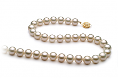 8-9mm di Perle Acqua Dolce Collana en Bianco