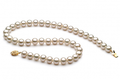 8-9mm di Perle Acqua Dolce Collana en Bianco
