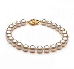 6-7mm di Perle Acqua Dolce Bracciale en Bianco