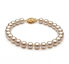 6-7mm AAAA Quality di Perle Acqua Dolce Bracciale in Bianco