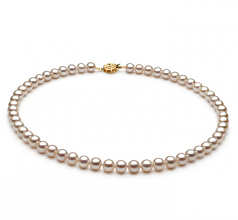 6-7mm di Perle Acqua Dolce Collana en Bianco