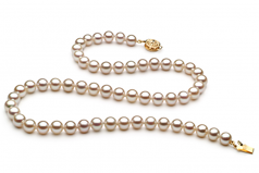 6-7mm di Perle Acqua Dolce Collana en Bianco