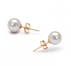 6-7mm di Perle Acqua Dolce Orecchini en Bianco