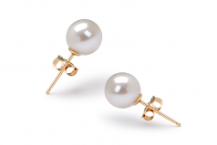 6-7mm di Perle Acqua Dolce Orecchini en Bianco