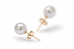 6-7mm di Perle Acqua Dolce Orecchini en Bianco